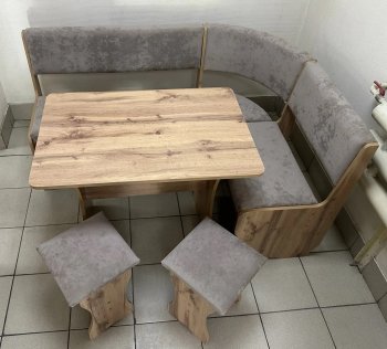 Кухонный уголок Миссия V велюр (дуб вотан) в Среднеколымске - mebel154.com