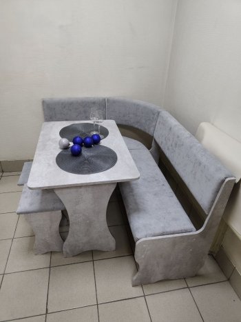 Кухонный уголок Миссия V велюр (цемент) в Среднеколымске - mebel154.com