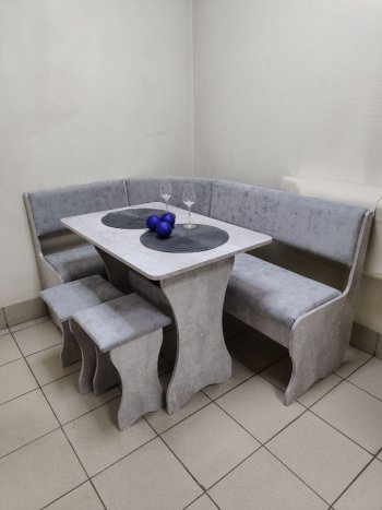 Кухонный уголок Миссия V велюр (цемент) в Среднеколымске - mebel154.com