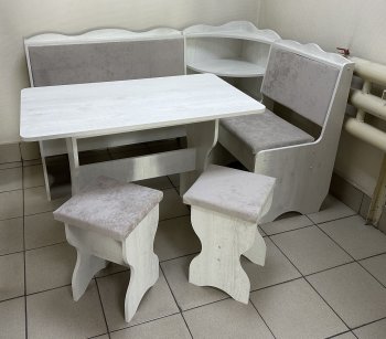 Кухонный уголок Миссия с полкой ткань в Среднеколымске - mebel154.com