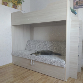 Кровать двухъярусная с диваном в Среднеколымске - mebel154.com