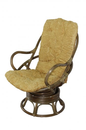 Кресло-качалка Swivel Rocker (Ротанг №6, ткань Mulan 152) в Среднеколымске - mebel154.com